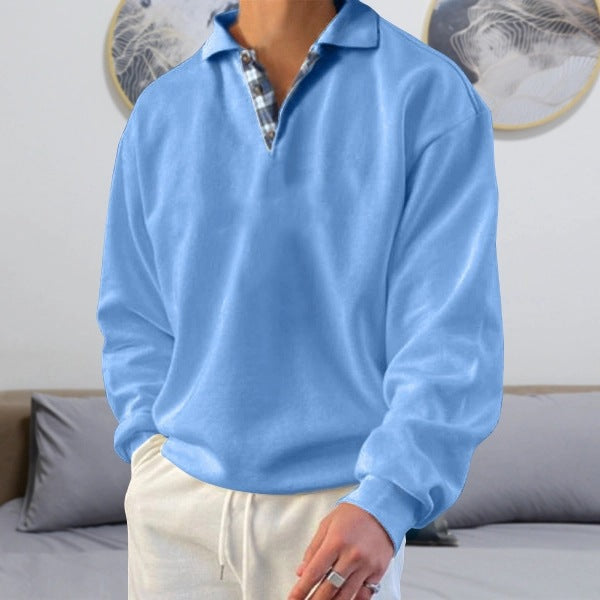 Bruno - Herren Langarm-Hoodie mit V-Ausschnitt
