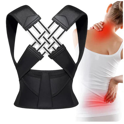Corretor Postural Ajustável Unissex – Alívio Dores Costas, Suporte de Ombro e Coluna