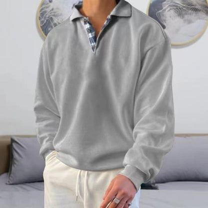 Bruno - Herren Langarm-Hoodie mit V-Ausschnitt
