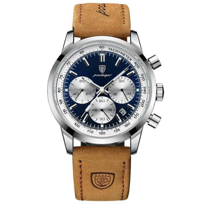 Herren Edelstahl-Uhr mit schickem Lederarmband | Orion